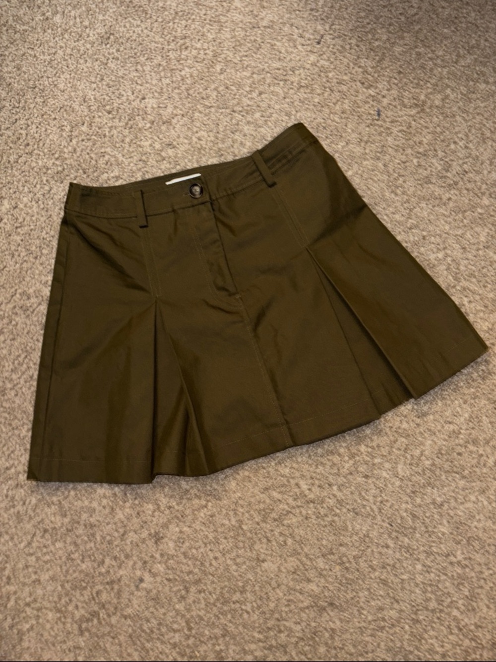 H&M Olive Green Pleated Mini Skirt